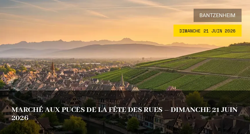Affiche de l'événement : Marché aux Puces de la Fête des Rues – Dimanche 21 Juin 2026