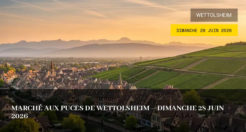 Affiche de l'événement : Marché aux puces de Wettolsheim – Dimanche 28 Juin 2026