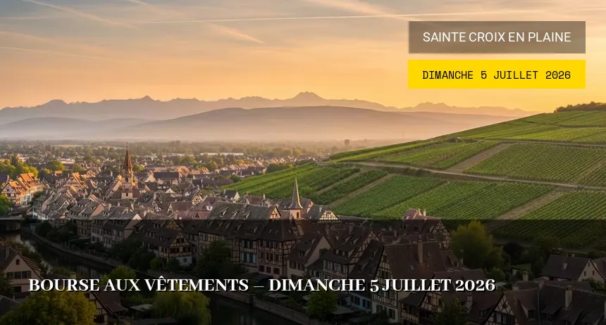 Affiche de l'événement : Bourse aux vêtements – Dimanche 5 Juillet 2026