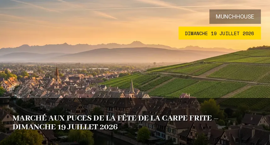 Affiche de l'événement : Marché aux puces de la Fête de la Carpe Frite – Dimanche 19 Juillet 2026