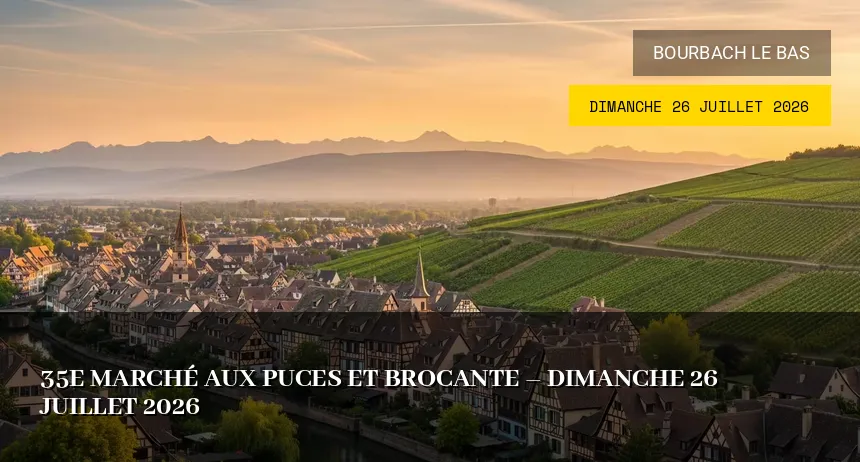 Affiche de l'événement : 35e marché aux puces et brocante – Dimanche 26 Juillet 2026