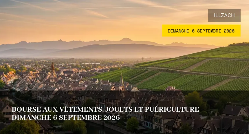 Affiche de l'événement : Bourse aux vêtements, jouets et puériculture – Dimanche 6 Septembre 2026