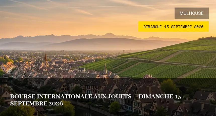 Affiche de l'événement : Bourse internationale aux jouets – Dimanche 13 Septembre 2026