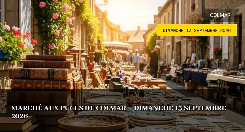 Affiche de l'événement : Marché aux puces de Colmar – Dimanche 13 Septembre 2026
