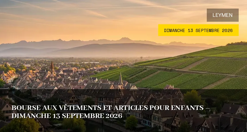 Affiche de l'événement : Bourse aux vêtements et articles pour enfants – Dimanche 13 Septembre 2026
