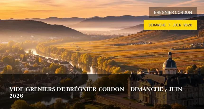 Affiche de l'événement : Vide-greniers de Brégnier-Cordon – Dimanche 7 Juin 2026