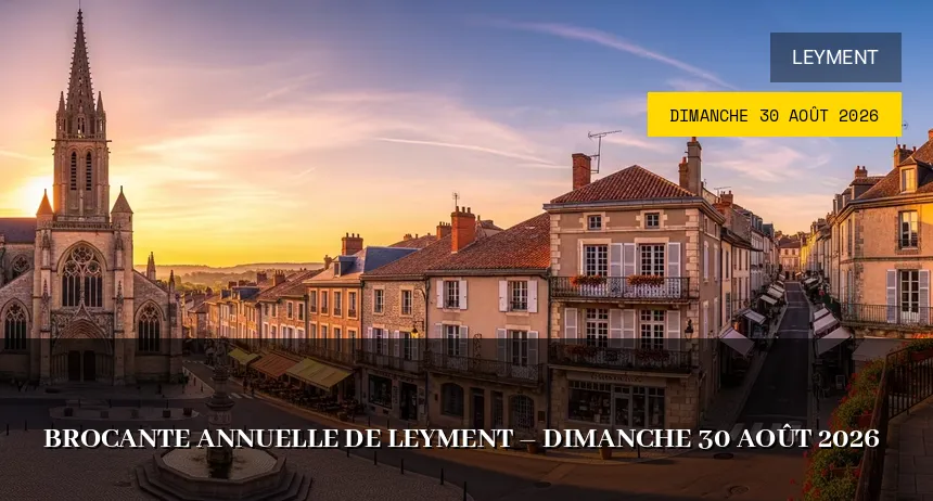 Affiche de l'événement : Brocante annuelle de Leyment – Dimanche 30 Août 2026