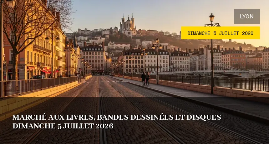 Affiche de l'événement : Marché aux livres, bandes dessinées et disques – Dimanche 5 Juillet 2026