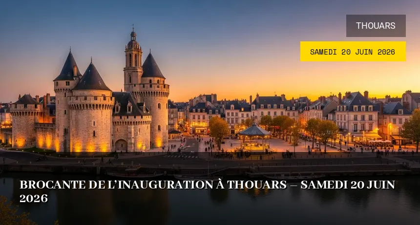 Affiche de l'événement : Brocante de l&rsquo;Inauguration à Thouars – Samedi 20 Juin 2026