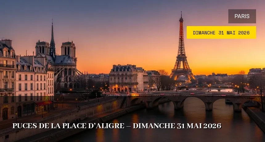 Affiche de l'événement : Puces de la Place d&rsquo;Aligre – Dimanche 31 Mai 2026