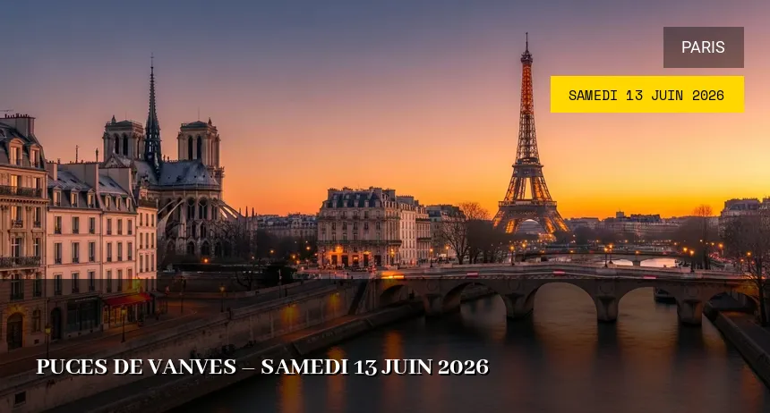 Affiche de l'événement : Puces de Vanves – Samedi 13 Juin 2026