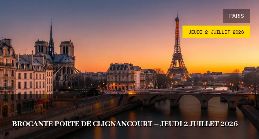 Affiche de l'événement : Brocante Porte de Clignancourt – Jeudi 2 Juillet 2026