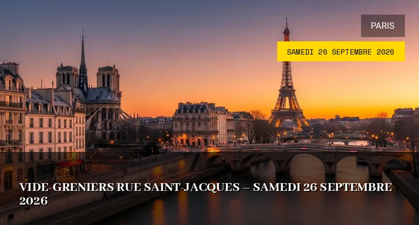 Affiche de l'événement : Vide-greniers rue Saint-Jacques – Samedi 26 Septembre 2026