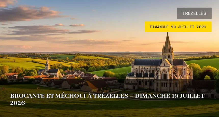 Affiche de l'événement : Brocante et Méchoui à Trézelles – Dimanche 19 Juillet 2026