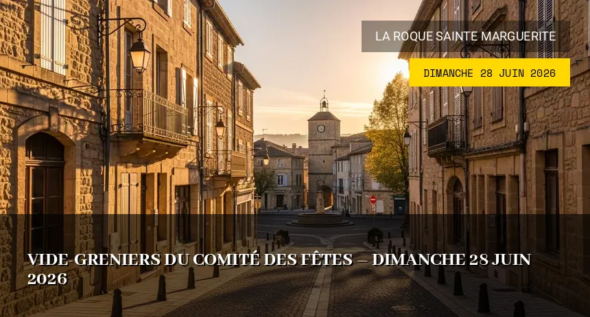 Affiche de l'événement : Vide-greniers du Comité des Fêtes – Dimanche 28 Juin 2026
