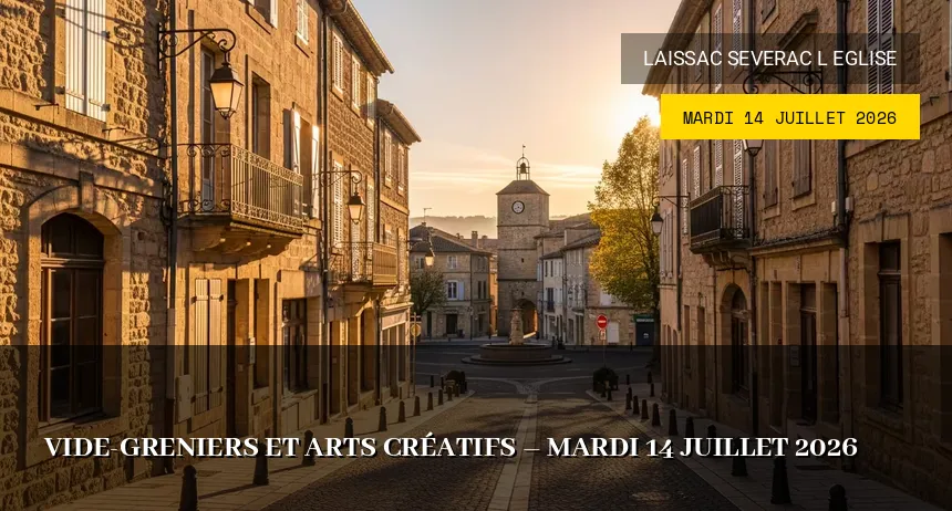 Affiche de l'événement : Vide-greniers et arts créatifs – Mardi 14 Juillet 2026