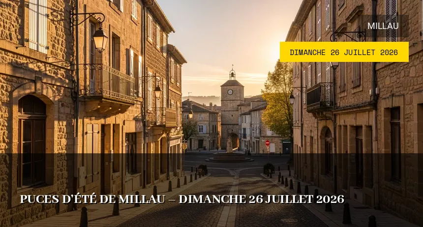 Affiche de l'événement : Puces d&rsquo;été de Millau – Dimanche 26 Juillet 2026
