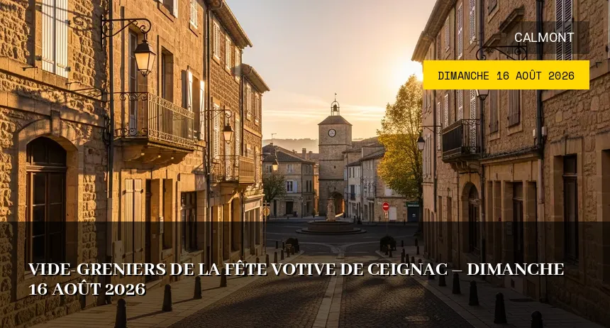 Affiche de l'événement : Vide-greniers de la fête votive de Ceignac – Dimanche 16 Août 2026