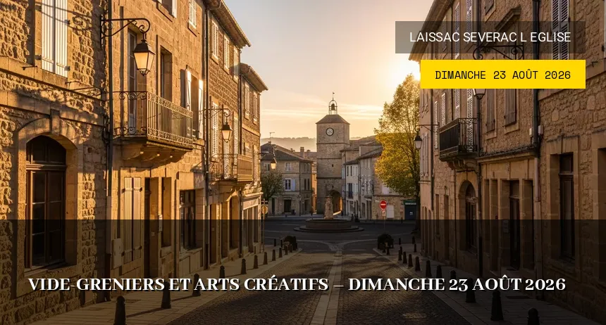 Affiche de l'événement : Vide-greniers et arts créatifs – Dimanche 23 Août 2026