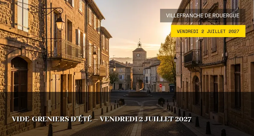 Affiche de l'événement : Vide-greniers d&rsquo;été – Vendredi 2 Juillet 2027