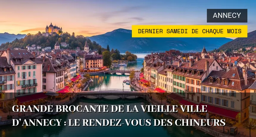 Affiche de l'événement : Grande Brocante de la Vieille Ville d&rsquo;Annecy : Le Rendez-vous des Chineurs