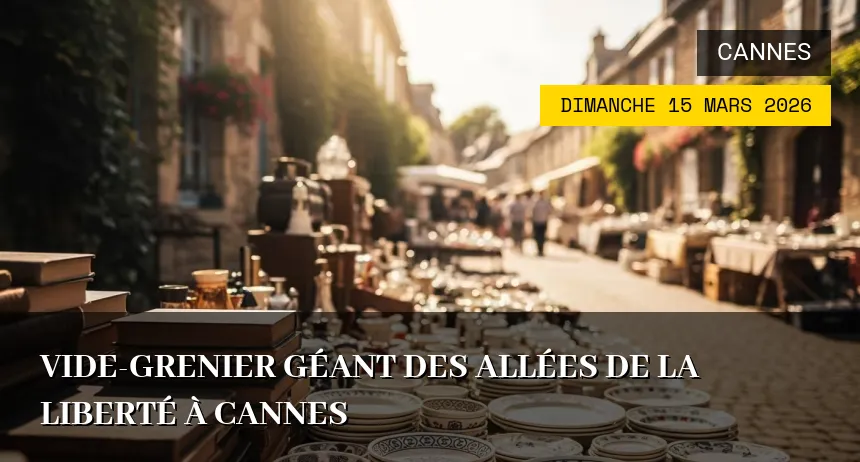 Affiche de l'événement : Vide-grenier Géant des Allées de la Liberté à Cannes