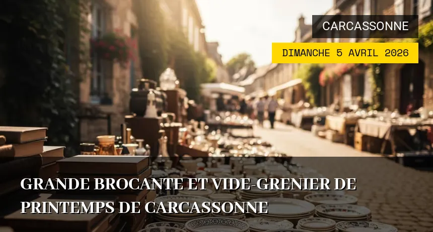 Affiche de l'événement : Grande Brocante et Vide-grenier de Printemps de Carcassonne