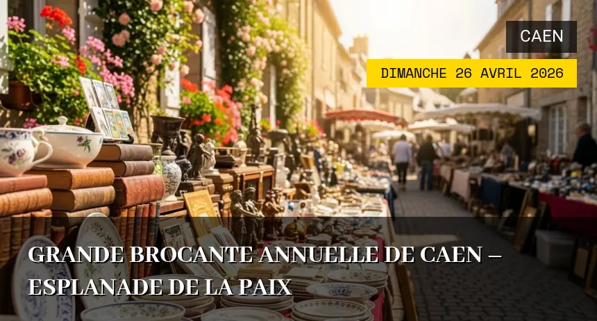 Affiche de l'événement : Grande Brocante Annuelle de Caen – Esplanade de la Paix