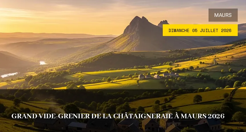 Affiche de l'événement : Grand Vide-Grenier de la Châtaigneraie à Maurs 2026
