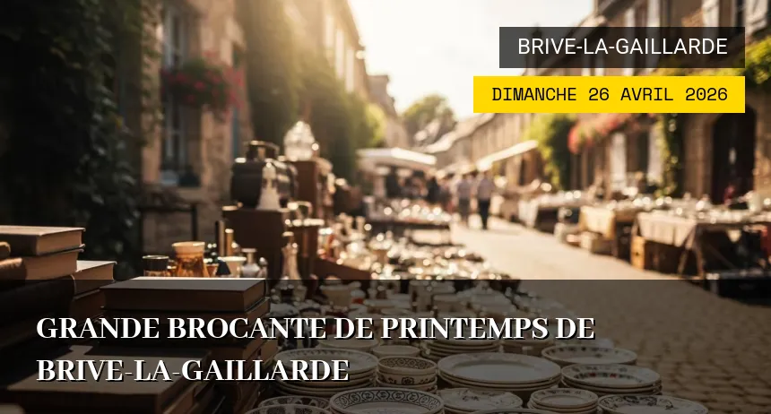 Affiche de l'événement : Grande Brocante de Printemps de Brive-la-Gaillarde