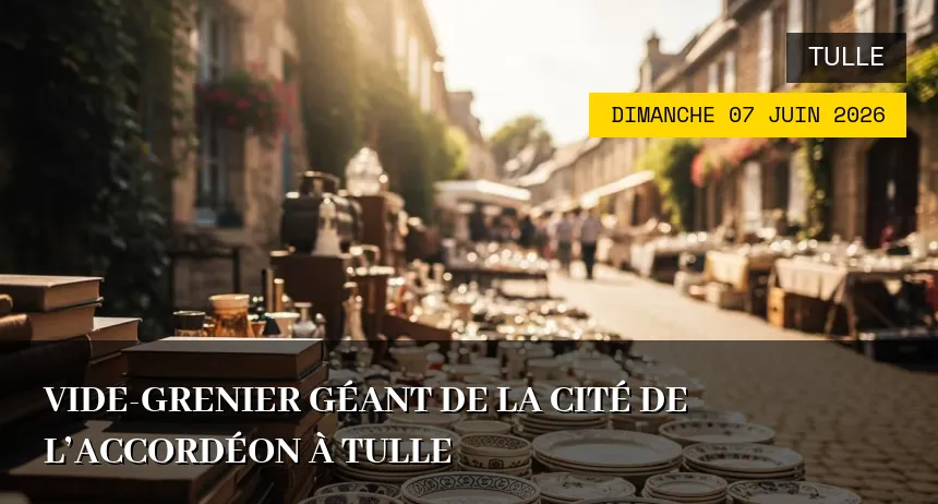Affiche de l'événement : Vide-grenier Géant de la Cité de l&rsquo;Accordéon à Tulle