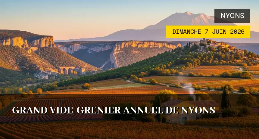 Affiche de l'événement : Grand Vide-Grenier Annuel de Nyons