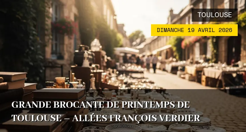 Affiche de l'événement : Grande Brocante de Printemps de Toulouse – Allées François Verdier