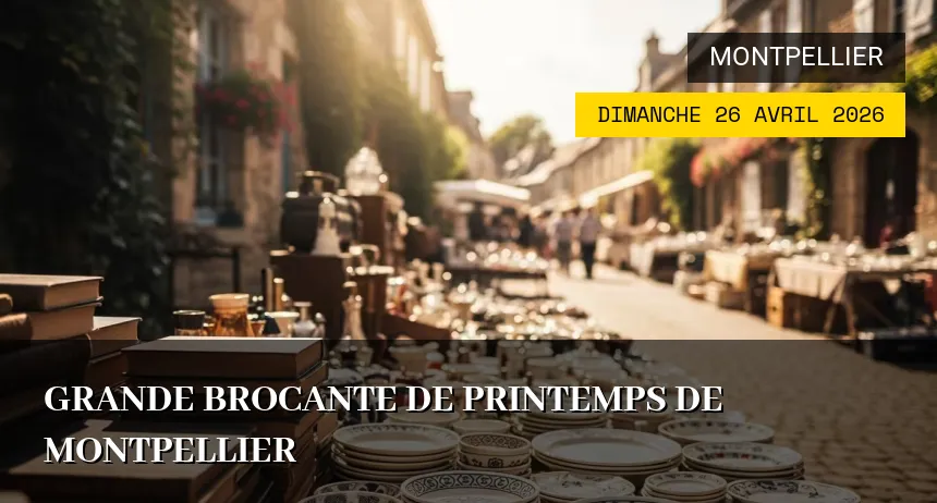 Affiche de l'événement : Grande Brocante de Printemps de Montpellier