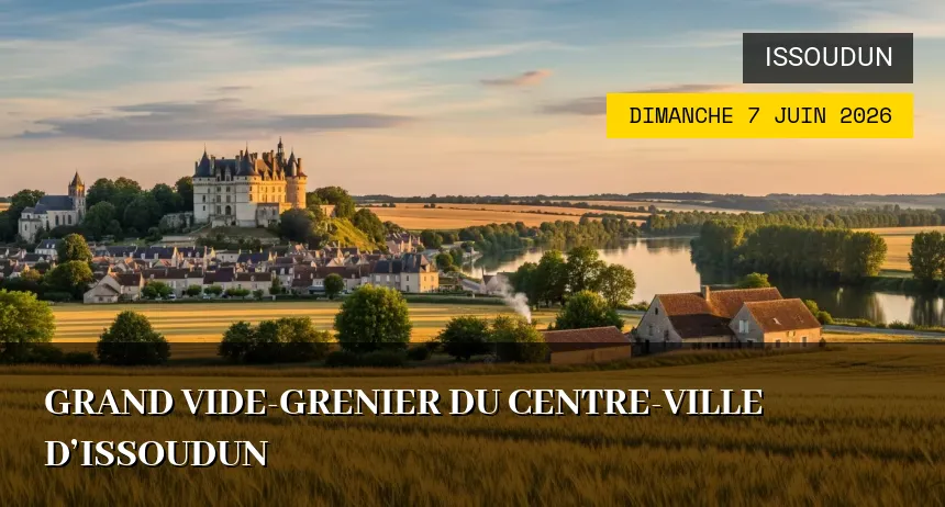 Affiche de l'événement : Grand Vide-grenier du Centre-Ville d&rsquo;Issoudun