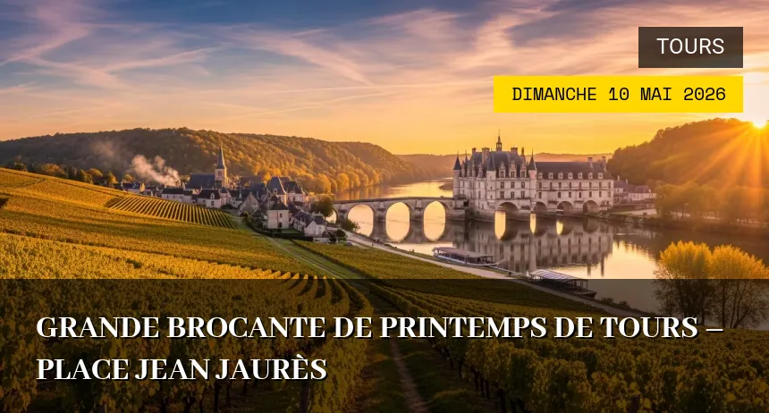 Affiche de l'événement : Grande Brocante de Printemps de Tours – Place Jean Jaurès