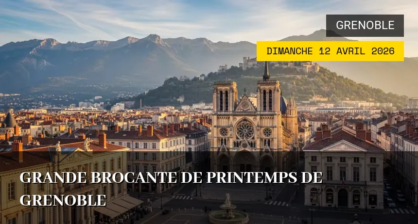 Affiche de l'événement : Grande Brocante de Printemps de Grenoble