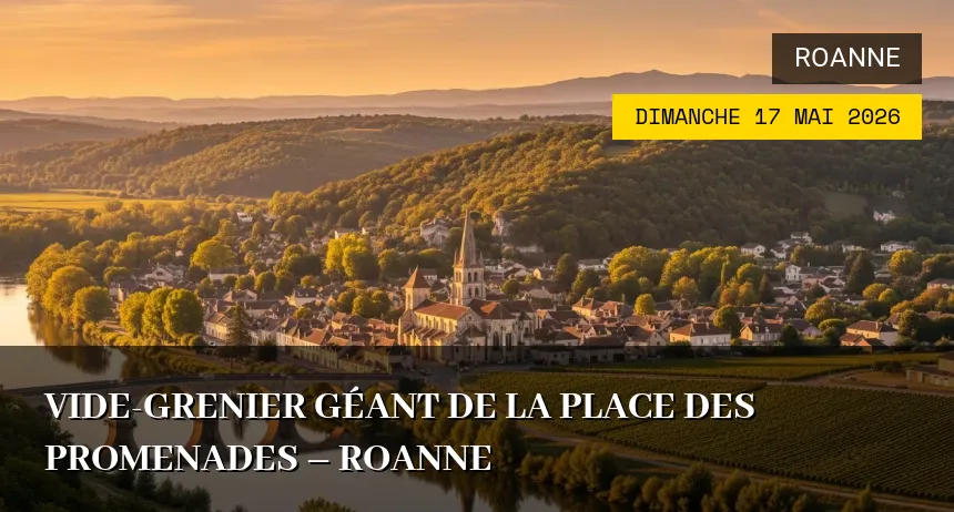 Affiche de l'événement : Vide-grenier géant de la Place des Promenades – Roanne