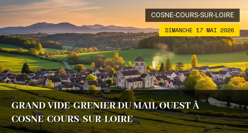 Affiche de l'événement : Grand Vide-grenier du Mail Ouest à Cosne-Cours-sur-Loire