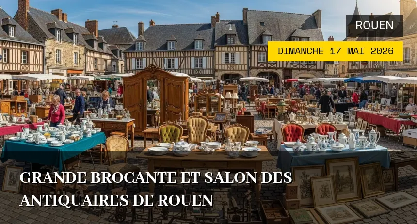 Affiche de l'événement : Grande Brocante et Salon des Antiquaires de Rouen