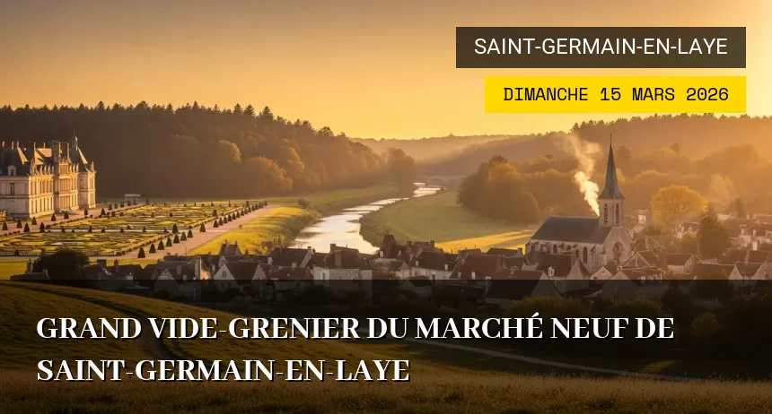 Affiche de l'événement : Grand Vide-grenier du Marché Neuf de Saint-Germain-en-Laye
