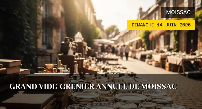 Affiche de l'événement : Grand Vide-Grenier Annuel de Moissac