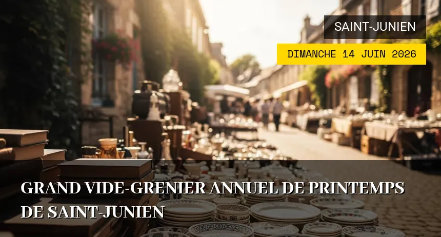 Affiche de l'événement : Grand Vide-grenier Annuel de Printemps de Saint-Junien