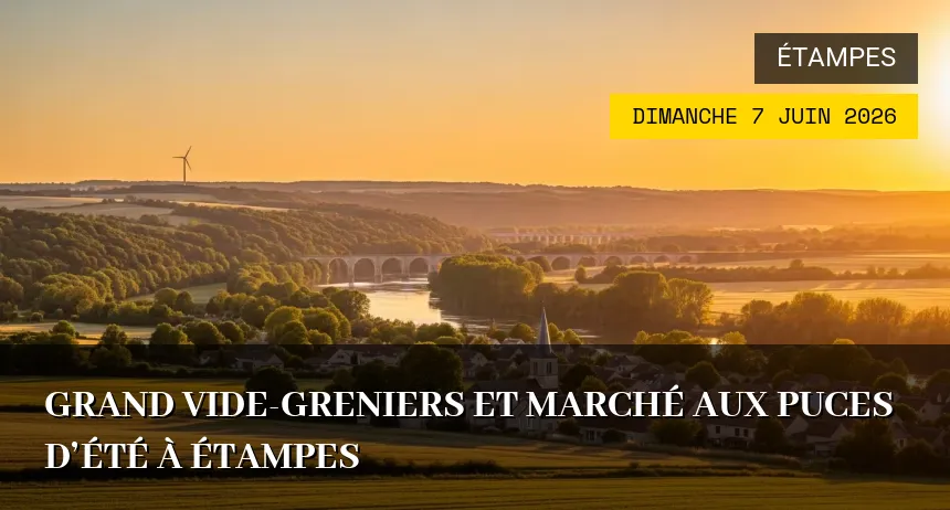 Affiche de l'événement : Grand Vide-greniers et Marché aux Puces d&rsquo;Été à Étampes