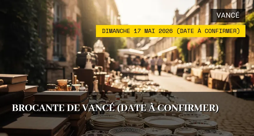 Affiche de l'événement : Brocante de Vancé (Date à confirmer)