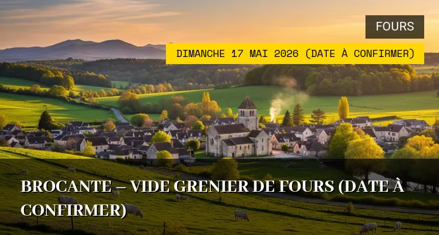 Affiche de l'événement : Brocante – Vide Grenier de Fours (Date à confirmer)