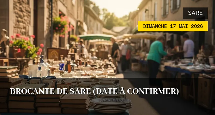 Affiche de l'événement : Brocante de Sare (Date à confirmer)