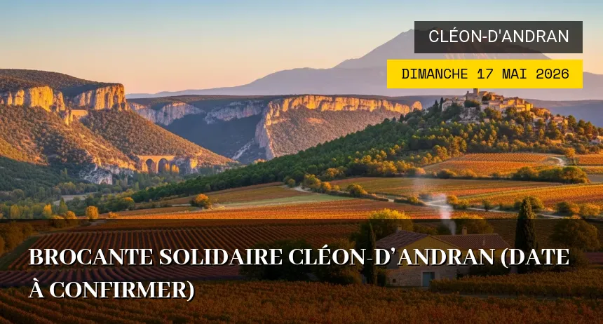 Affiche de l'événement : Brocante solidaire Cléon-d&rsquo;Andran (Date à confirmer)