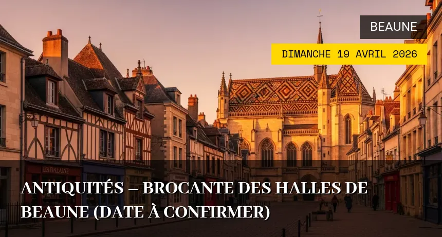 Affiche de l'événement : ANTIQUITÉS – BROCANTE DES HALLES DE BEAUNE (Date à confirmer)