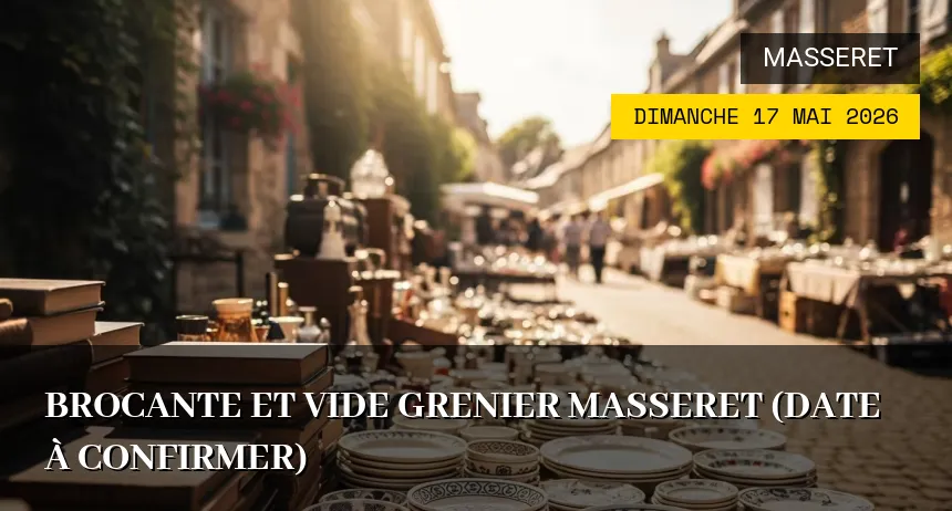 Affiche de l'événement : Brocante et vide grenier Masseret (Date à confirmer)